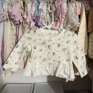 Jamie Kay sweet William floral cardigan top 3-6 months